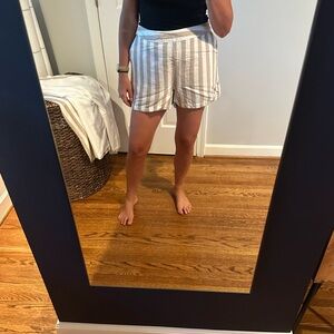 a new day High Waist Striped Beige and White Shorts